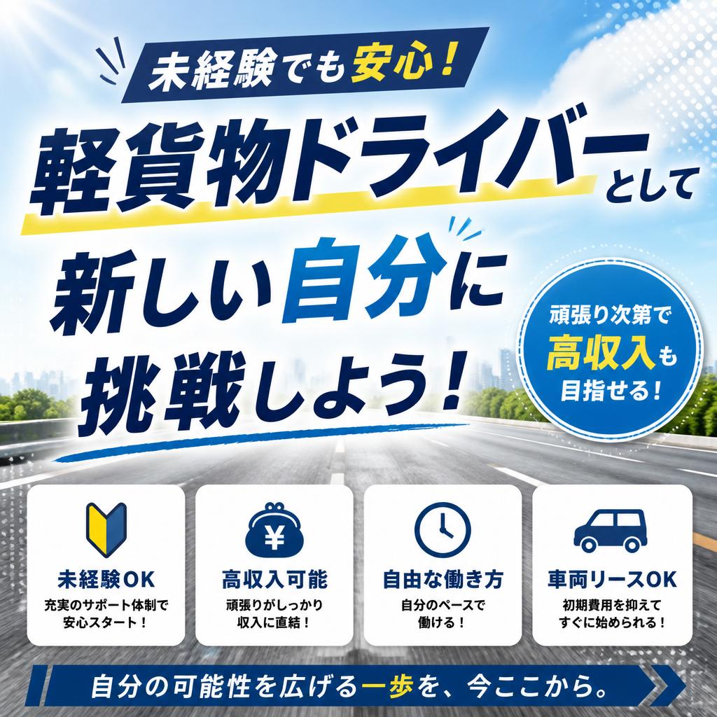 未経験でも安心！軽貨物ドライバーとして新しい自分に挑戦しよう！