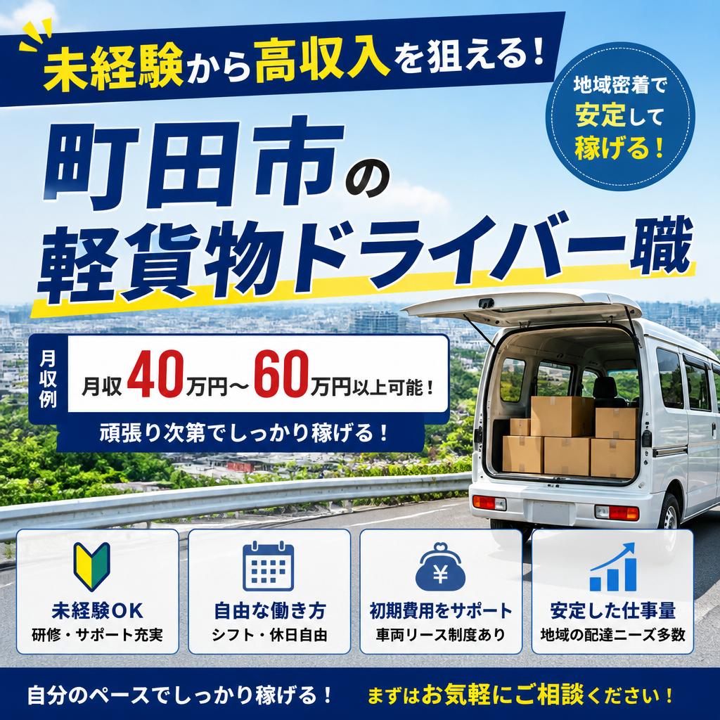 未経験から高収入を狙える！町田市の軽貨物ドライバー職