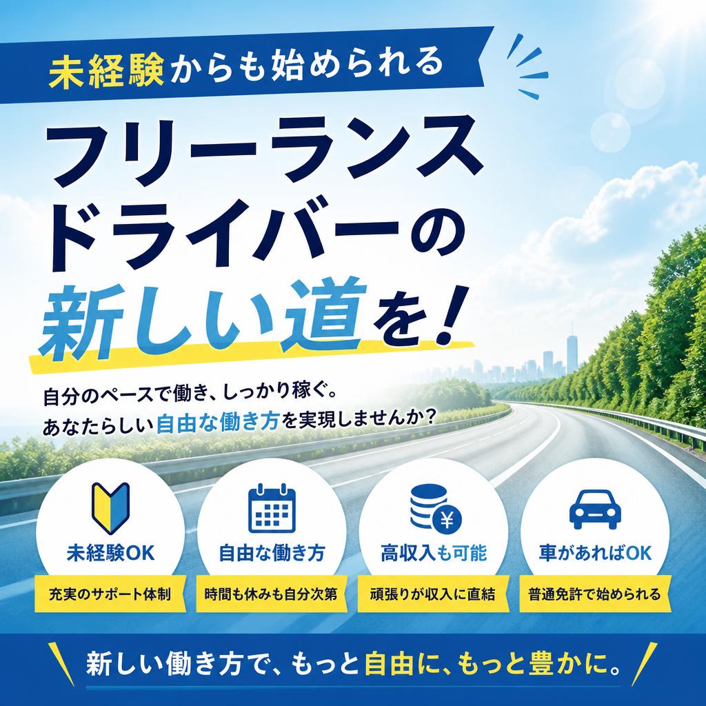 未経験からも始められるフリーランスドライバーの新しい道を！