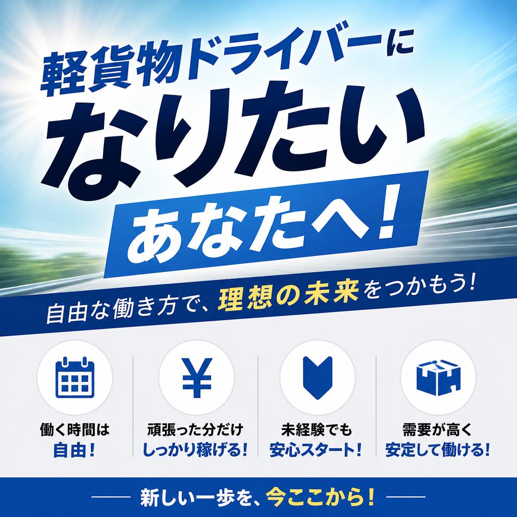 軽貨物ドライバーになりたいあなたへ！