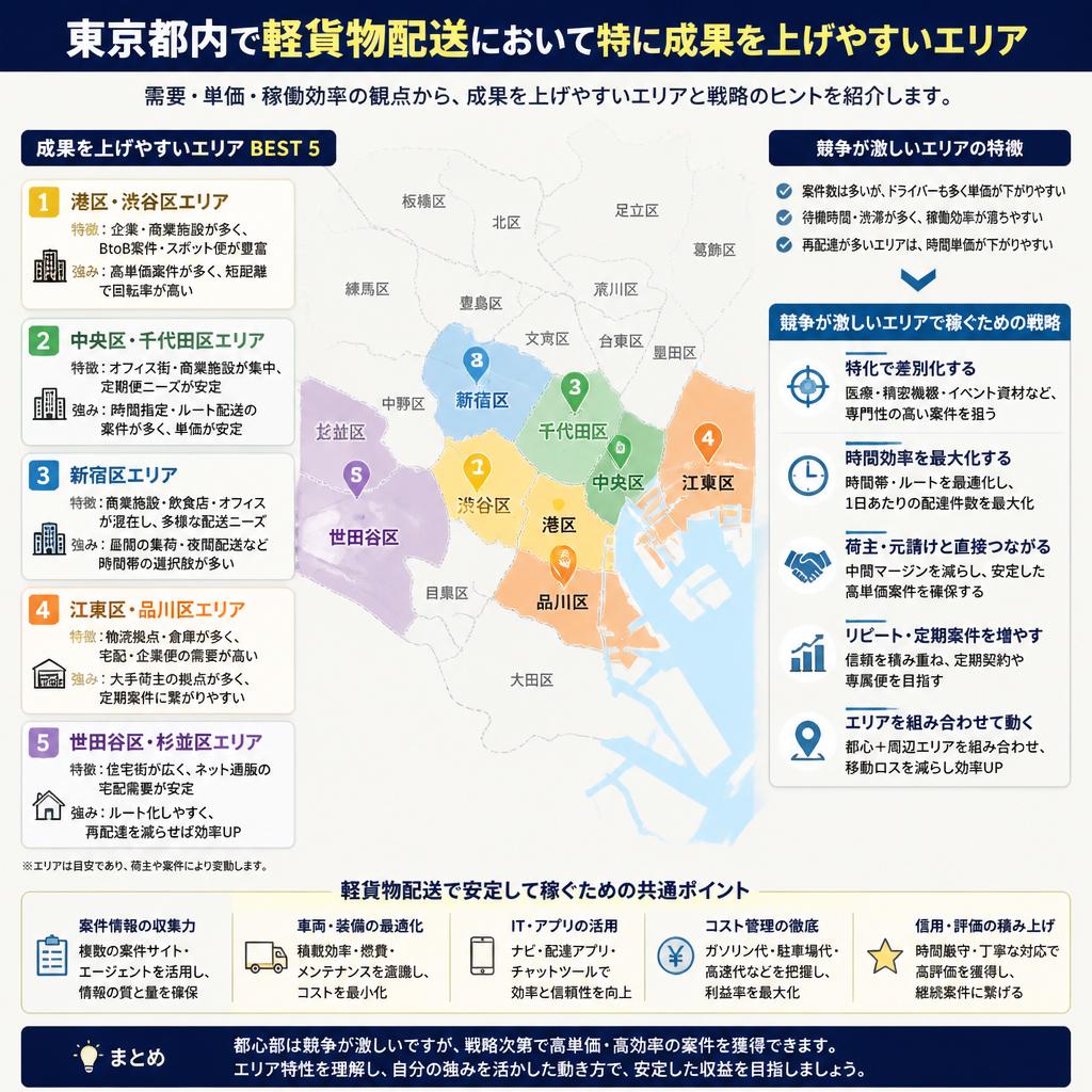 東京都内での効率的な配送エリア