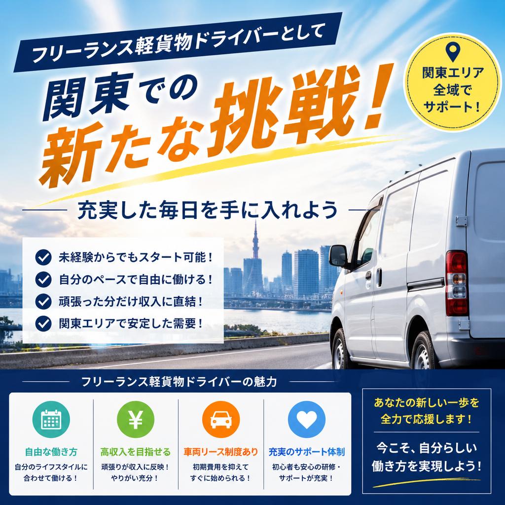 フリーランス軽貨物ドライバーとして関東での新たな挑戦！充実した毎日を手に入れよう