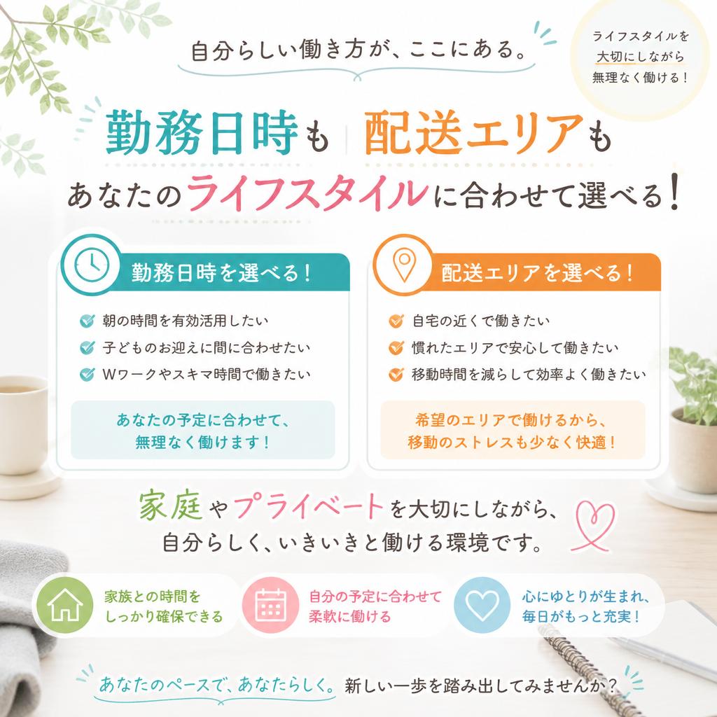 柔軟な働き方でライフスタイルに合わせる